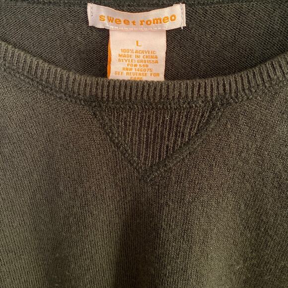 Sweet Romeo Olive Green Knit Sweater Large - Picture 5 of 5